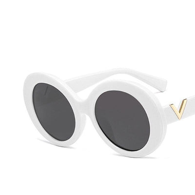 2020 New Vintage Luxury Metal Designer Brand Retro Oval Big Frame Sunglasses For Men And Women-Unique and Classy