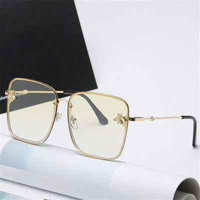 Square Alloy Gradient Crystal Sunglasses For Unisex-Unique and Classy