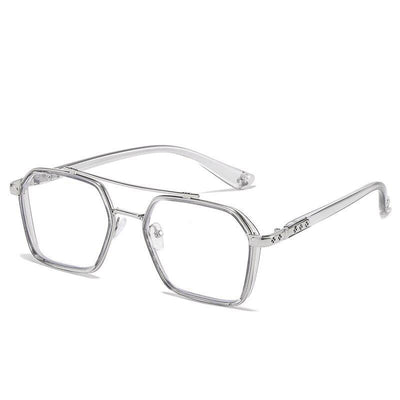 Retro Flat Tide Plate Metal Glasses Square Big Frame Eyeglasses For Unisex-Unique and Classy