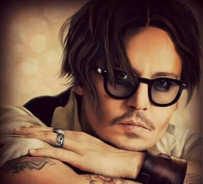 Fashion Johnny Depp Style Round Sunglasses With Clear Tinted Lens For Unisex-Unique and Classy