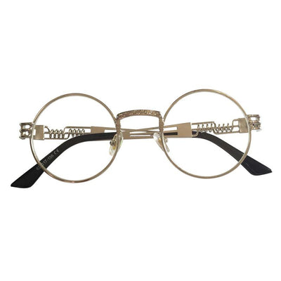 Buy Vintage fashion steampunk glasses round circle metal frame