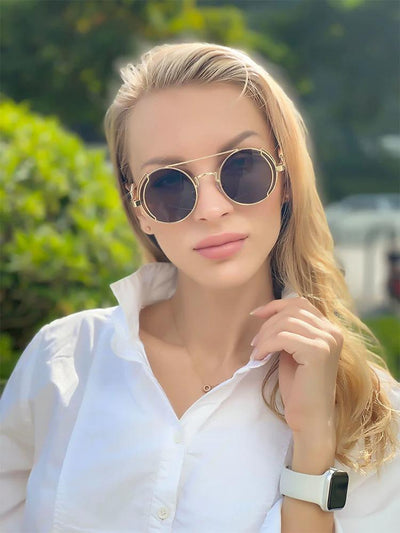 2020 Fashion Luxury Brand Retro Round Steampunk Sunglasses For Men And Women-Unique and Classy