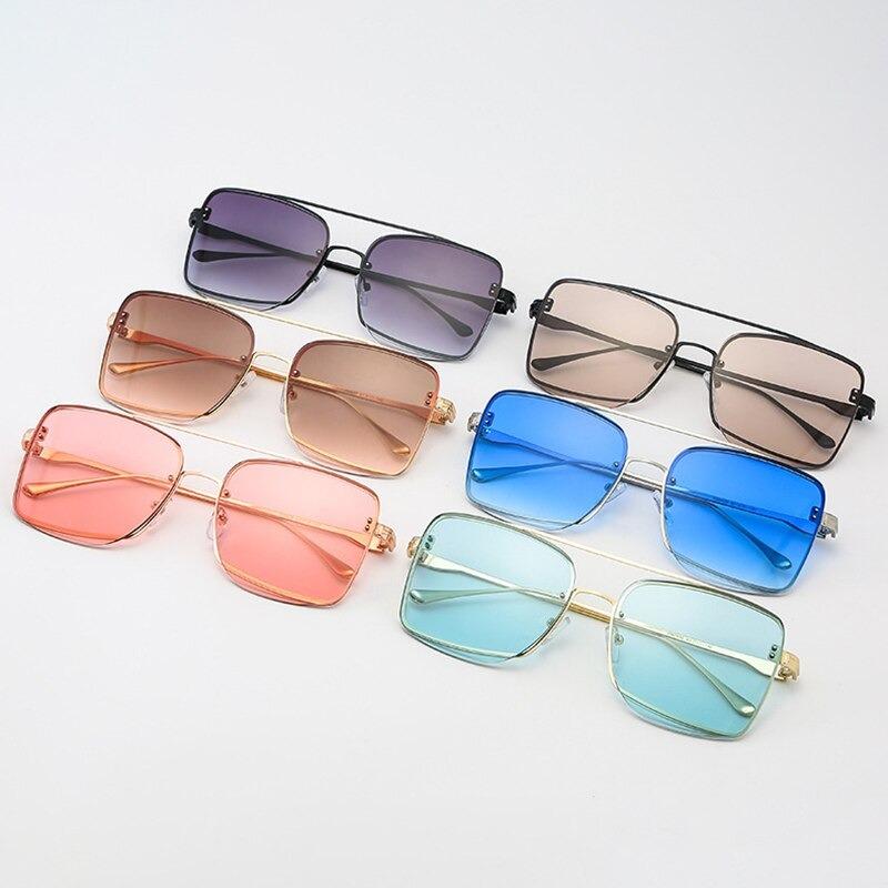 Unique Design Retro Brand Square Full Wrap Metal Style Sunglasses For Men And Women-Unique and Classy