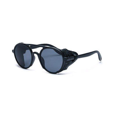 2021 Cool Vintage Side Leather Cap Oversized Round Sunglasses For Men And Women-Unique and Classy