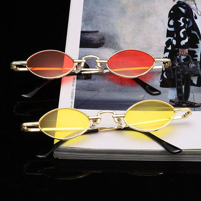 Small Oval Metal Frame Trendy Sunglasses For Men And Women-Unique and Classy