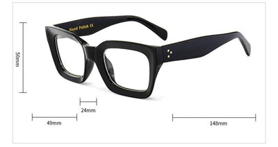 Retro Acetate Anti Blue Transparent Clear Lens Square Eyeglasses Spectacle Frame For Men And Women