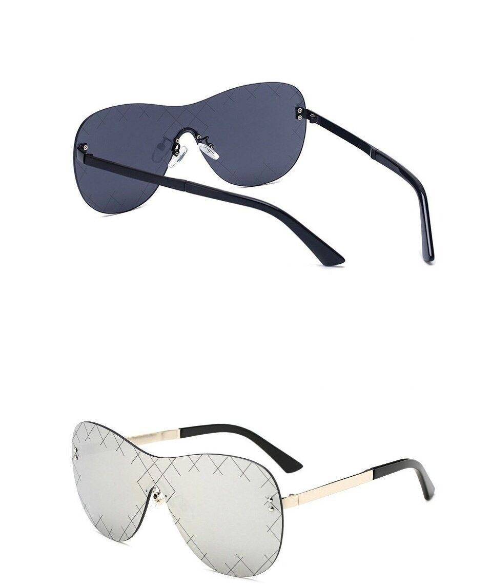 Summer Oversized  Vintage Retro Square Rimless Sunglasses For Men And Women-Unique and Classy