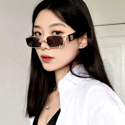 New Rectangular Hip Hop Vintage Metal Square Luxury Sunglasses For Men And Women-Unique and Classy