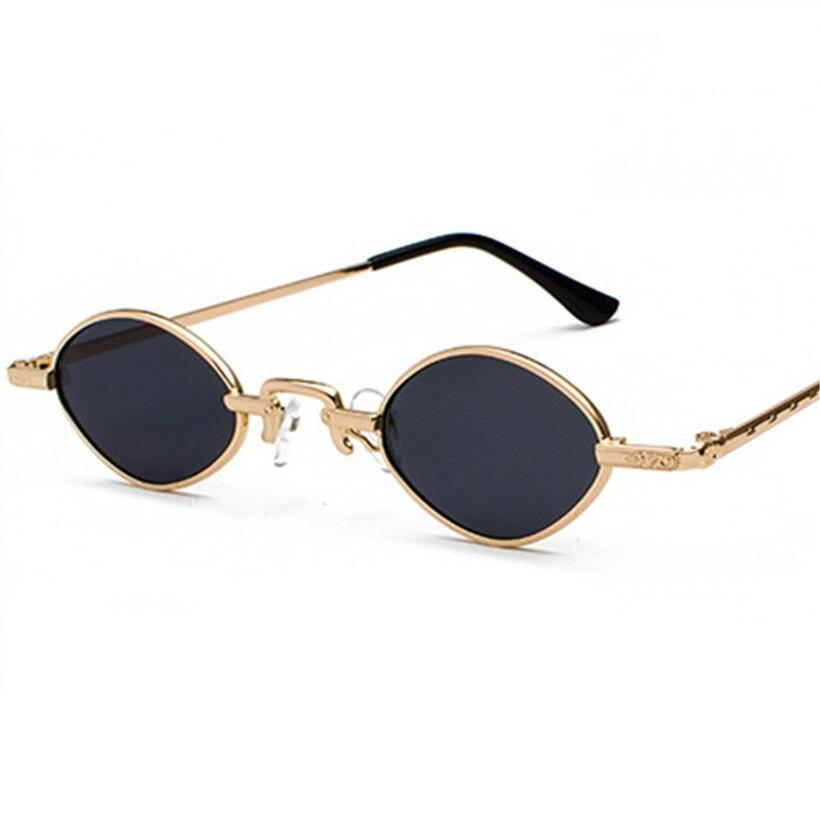 Brand Designer Metal Frame Fashion Small Oval steampunk Sunglasses For Men And Women-Unique and Classy