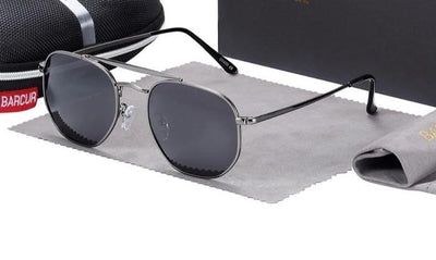 Stainless Steel Square Polarized Hexagon Sunglasses For Men And Women-Unique and Classy