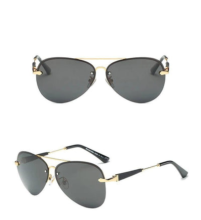 Men's Retro Frameless Polarized Sunglasses 2020 UV Black Grey Lenses Fashion Driver High Sunglasses