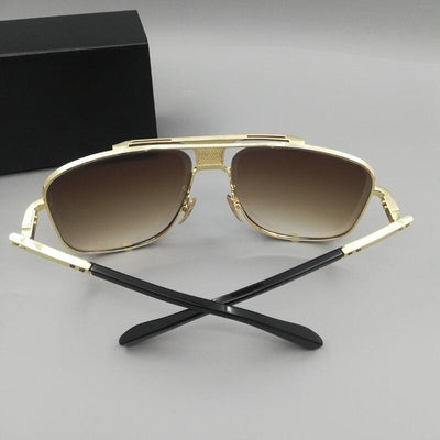 Big Frame Black/ Brown Metal High Quality Vintage Sunglasses For Women And Men-Unique and Classy