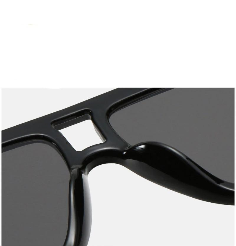Trend Brand Flat Top Luxury Oversized Black Big Frame Pilot Sunglasses For Men And Women-Unique and Classy