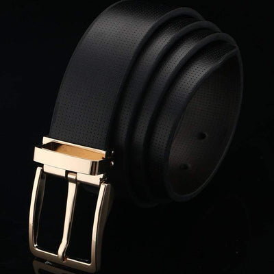 Black Gold Pin Buckle Genuine Leather belts for men brand Strap - Jack and Jacob Belts Jack and Jacob