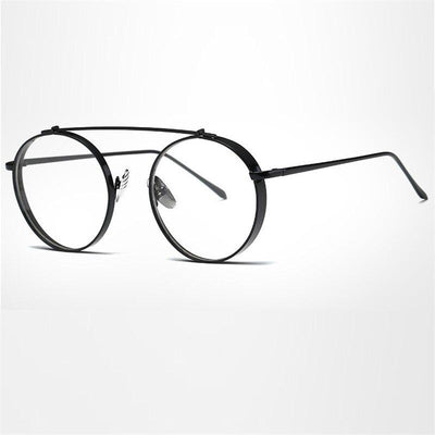 Round Thick Frame Transparent Lenses Classic Vintage Sunglasses For Unisex-Unique and Classy