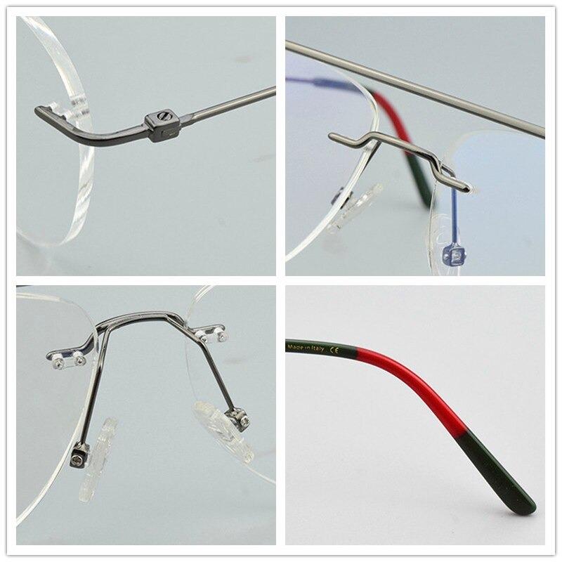Designer Rimless Frames Vinatge Fashion Rimless Brand Blue Blocking Transparent Clear Lens Des ...