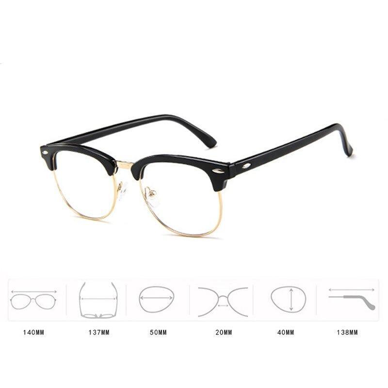 Classic Metal Frame Glasses Women Retro Anti Blue Light Glasses Frame