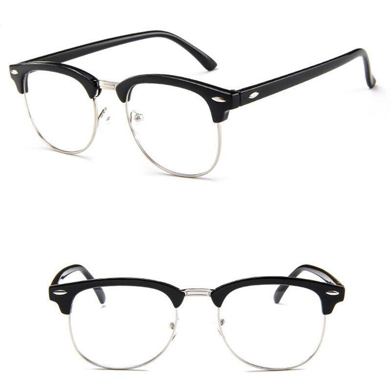 Classic Metal Frame Glasses Women Retro Anti Blue Light Glasses Frame