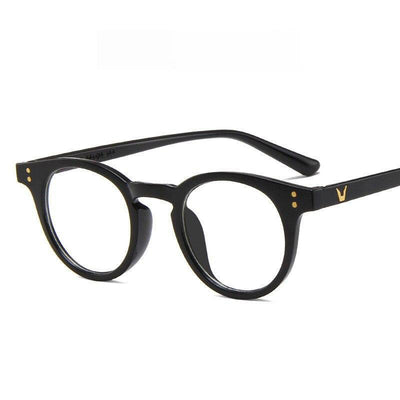 New Vintage Fashion Anti Blue Blocking Round Clear Classic Rivets Lens Eyeglasses Spectacle Frame For Men And Women