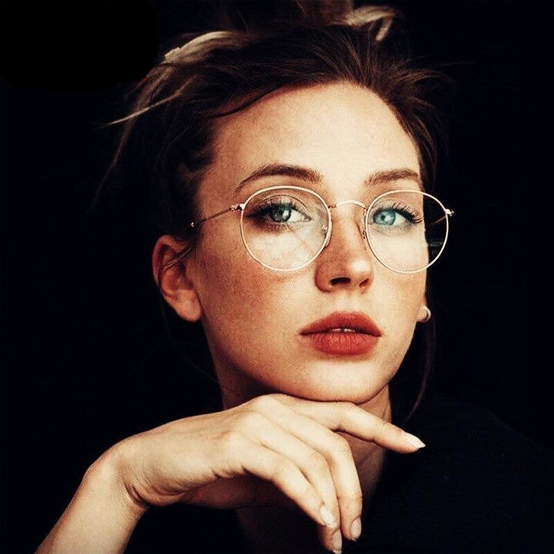 Alloy Round Glasses Frame Women Vintage Glasses Women Classic Eyeglasses