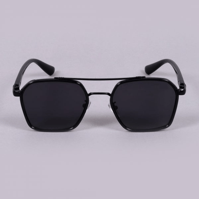 Classic Hexagon Design Full Black Sunglasses For Unisex-Unique and Classy