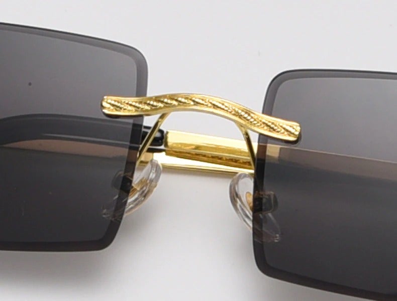 Rimless Rectangle Mirror Lens Eyewear For Unisex-Unique and Classy