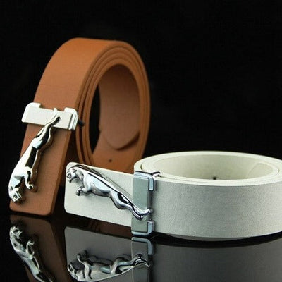 Classic Jaguar Design Leather Strap Belt For Men's-Unique and Classy