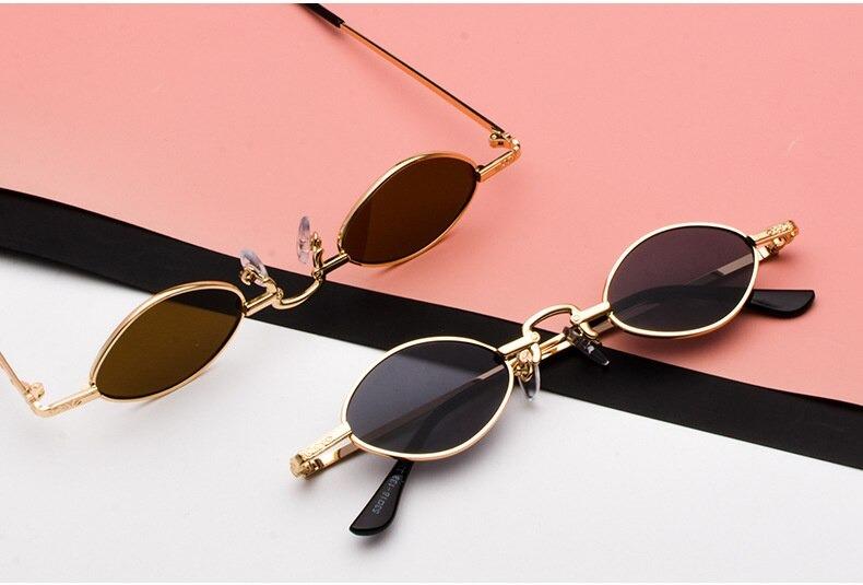 Small Oval Metal Frame Trendy Sunglasses For Men And Women-Unique and Classy