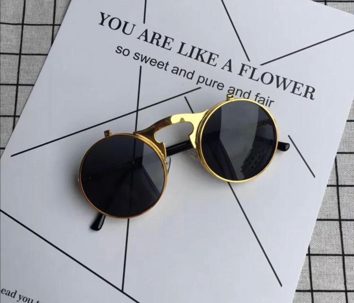 Flip Circular Double Metal Sunglasses For Men And Women-Unique and Classy