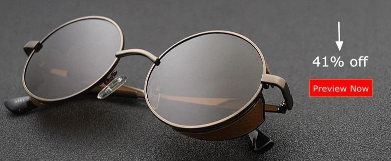 Classic Steampunk Polarized Round Metal Frame Sunglasses For Men And Women-Unique and Classy