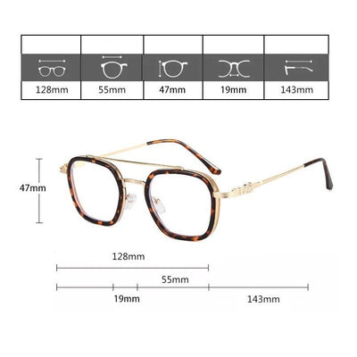 Trendy Aviation Clear Blue Blocking Lens Small Square Eyeglasses Spectacle Frame For Men And Women