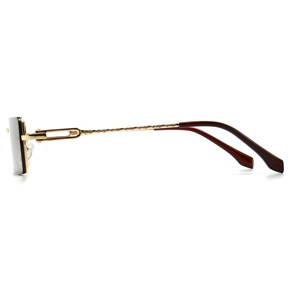 Stylish Retro Square Frameless Classic Vintage Brand Metal Narrow Designer Frame Sunglasses For Men And Women-Unique and Classy