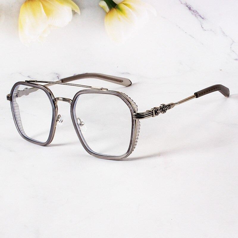 Oversized Titanium Glasses Acetate Anti-Blue Pilot Glasses Frame For Unisex