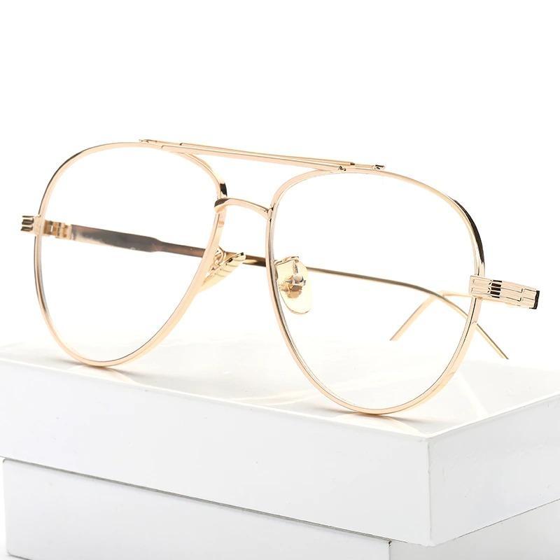 Buy Luxury Fashion Pilot Oversize Antiblue Square Eyeglasses For Men Women