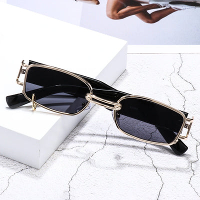New Rectangular Hip Hop Vintage Metal Square Luxury Sunglasses For Men And Women-Unique and Classy