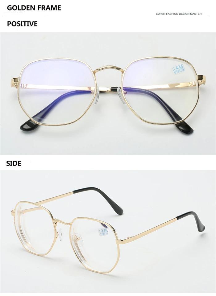 Classic Myopia Hexagonal Blue Light Protection Glasses Frames Eyewear