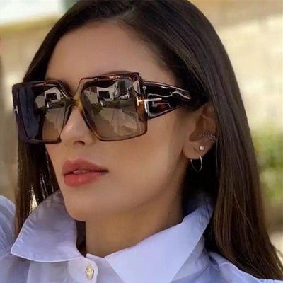 2021 Luxury Vintage Brand Classic Oversized Square Wide Frame High Quality Unique Designer Sunglasses For Men And Women-Unique and Classy