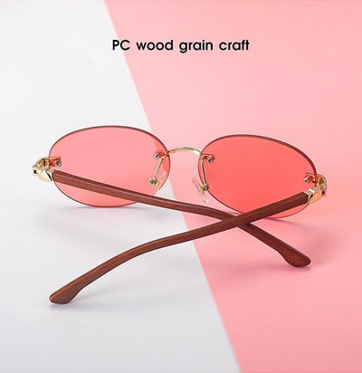 Trendy Brand Designer Round Frame Luxury Diamond Studded Rimless Sunglasses For Unisex-Unique and Classy