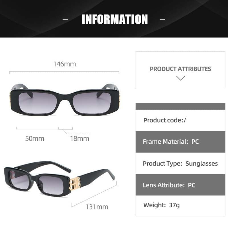 Brand Designer Rectangle BB Logo Sunglasses For Men And Women-Unique and Classy