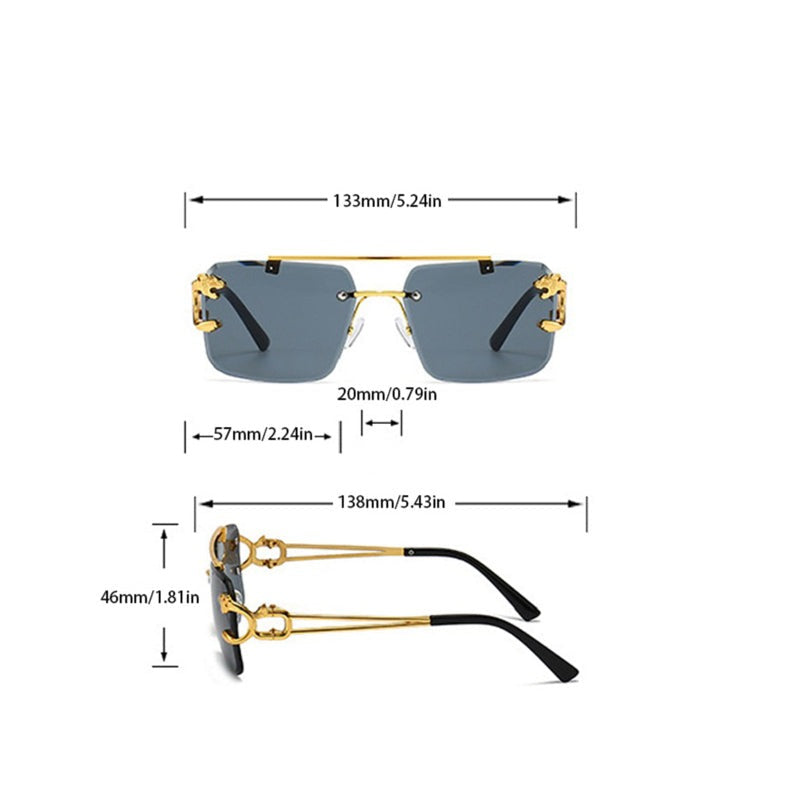 Vintage Rimless Oversized Sunglasses For Men And Women-Unique and Classy