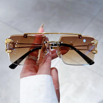 Vintage Rimless Oversized Sunglasses For Men And Women-Unique and Classy