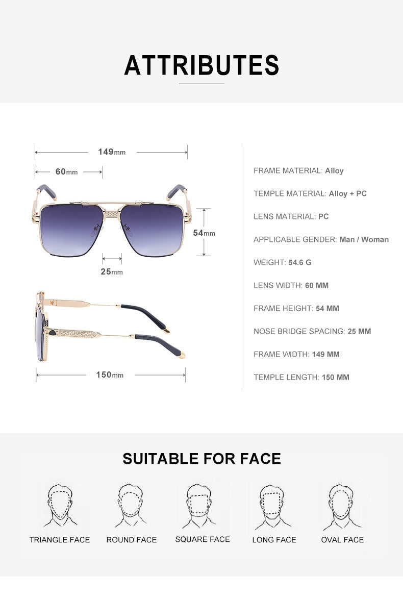 New Trendy Pilot Metal Frame Sunglasses For Men And Women-Unique and Classy