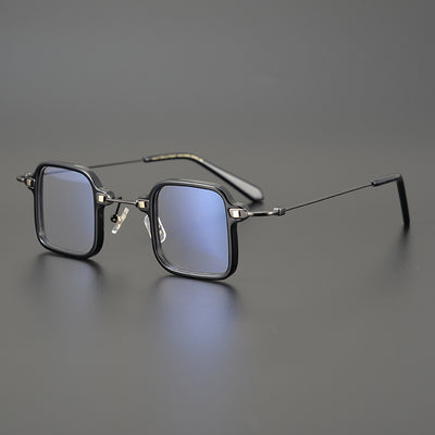 Titanium Designer Retro Small Square Eyeglasses For Men And Women-Unique and Classy