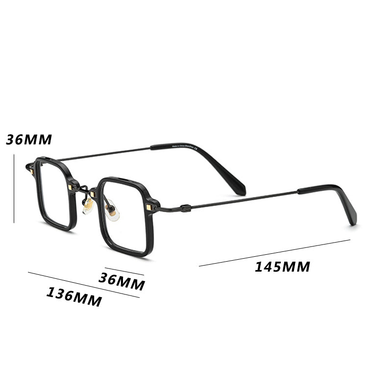 Titanium Designer Retro Small Square Eyeglasses For Men And Women-Unique and Classy