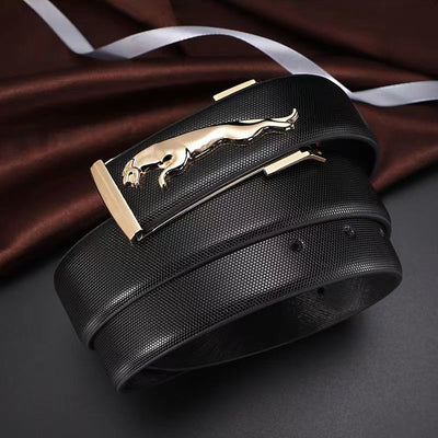 Fashionable Jaguar Alloy Buckle Designer Belt For Men's-Unique and Classy