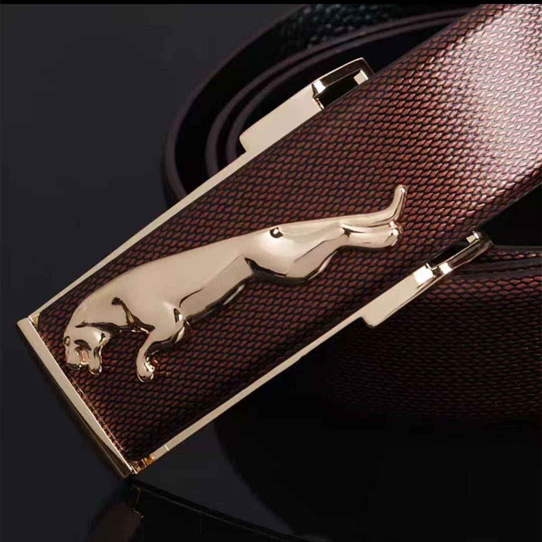 Fashionable Jaguar Alloy Buckle Designer Belt For Men's-Unique and Classy