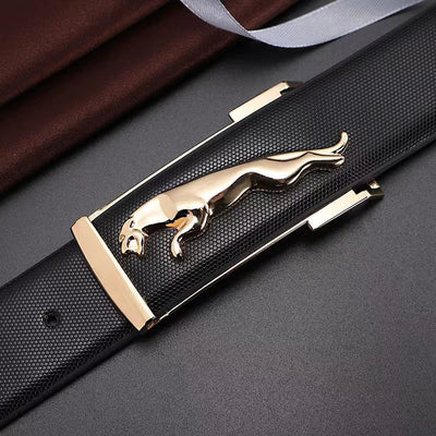 Fashionable Jaguar Alloy Buckle Designer Belt For Men's-Unique and Classy