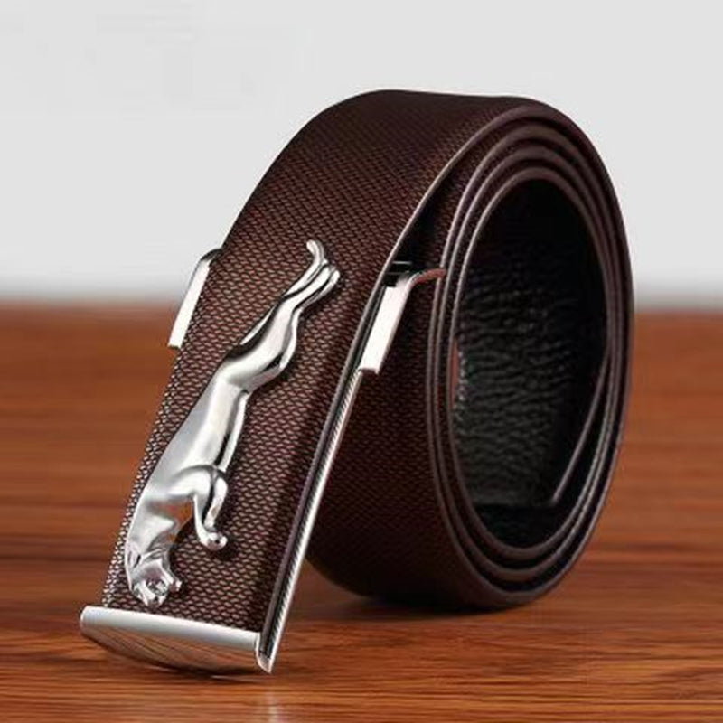 Fashionable Jaguar Alloy Buckle Designer Belt For Men's-Unique and Classy