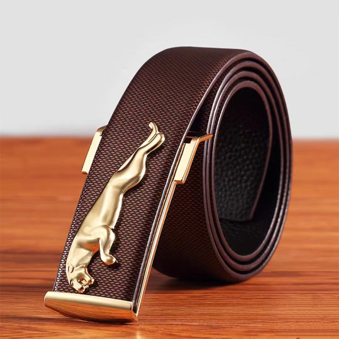 Fashionable Jaguar Alloy Buckle Designer Belt For Men's-Unique and Classy