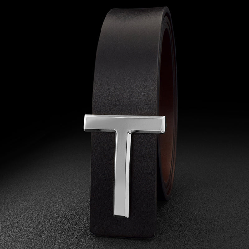 Luxury Famous T Letter Genuine Leather Belt For Men's-Unique and Classy